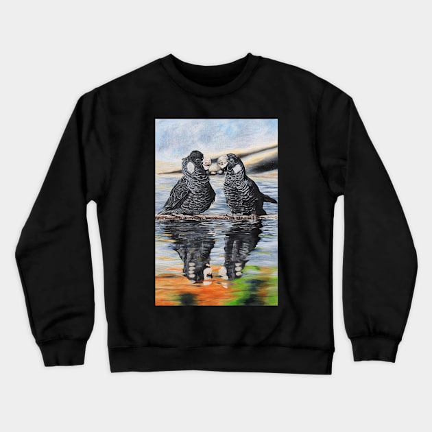 Black Cockatoo Bliss Crewneck Sweatshirt by JessKingArtist